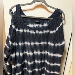 Blue and white sweater